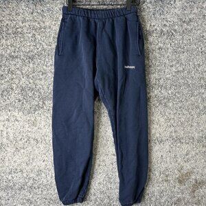Madhappy Sweatpants Mens Small Navy Blue Joggers Cotton Fleece Embroidered
